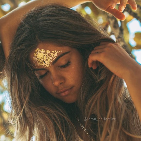 Other - 3 sheets Golden White Temporary Tattoo